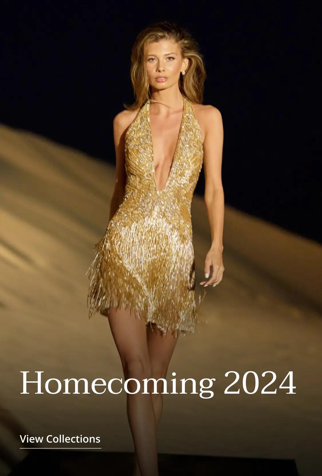gold homecoming dress