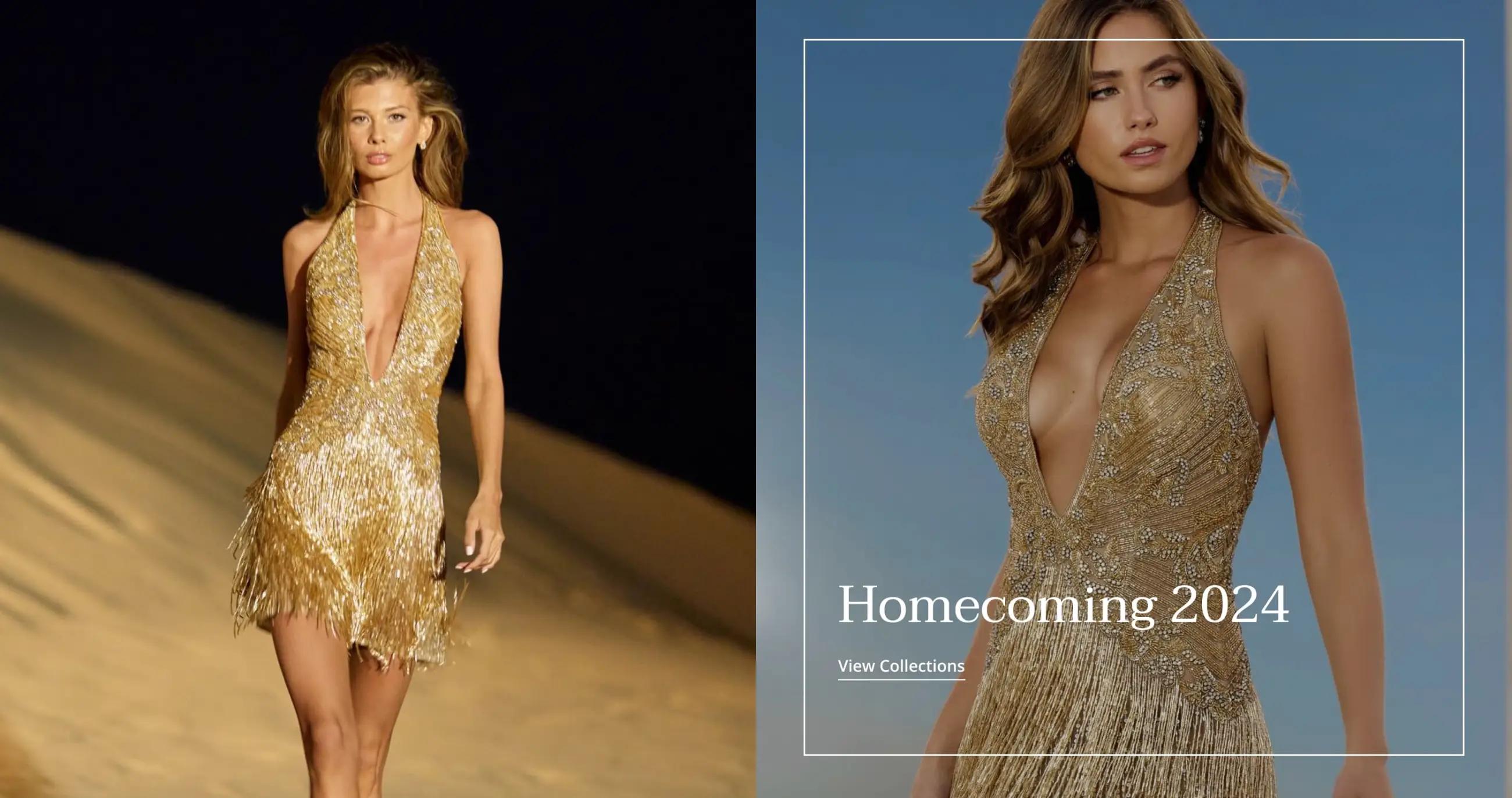 gold homecoming dress